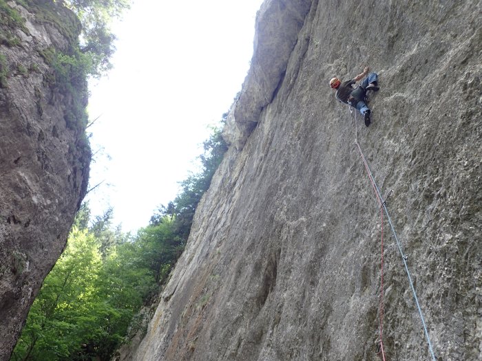 En otro sector de Zarnesti donde predominan las vías de placa