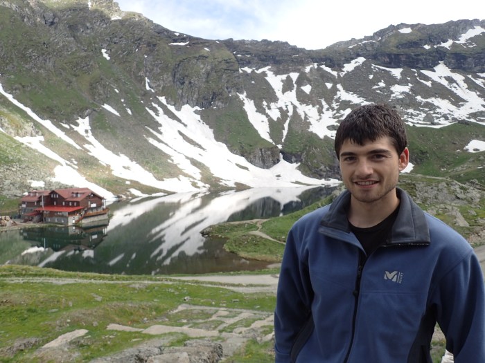 Javier coronando la Transfagarasan